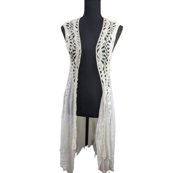 Umgee Tops - umgee Crochet Festival Boho Duster Open Cardigan knit Kimono Vest Cover up